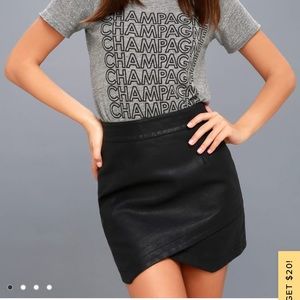 Black Vegan Leather Skirt